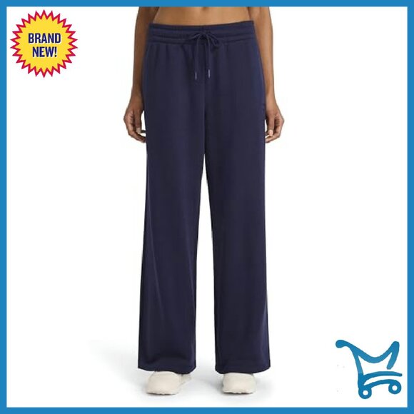 Wide Leg Sweatpants Midweight Cotton Blend Drawcord Waist 30" Inseam - Picture 2 of 6